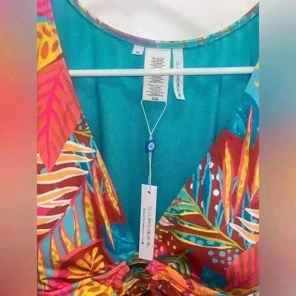 NWT Bleu Rod Beattie The Heat Is On Cap Sleeve Mio One Piece Swimsuit - Picture 4 of 5